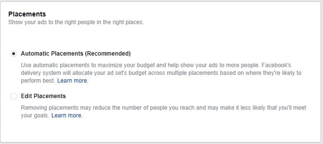 automatic and edit ad placements