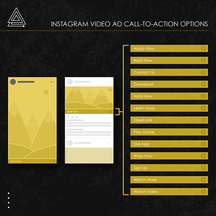 Instagram video ad call to action options