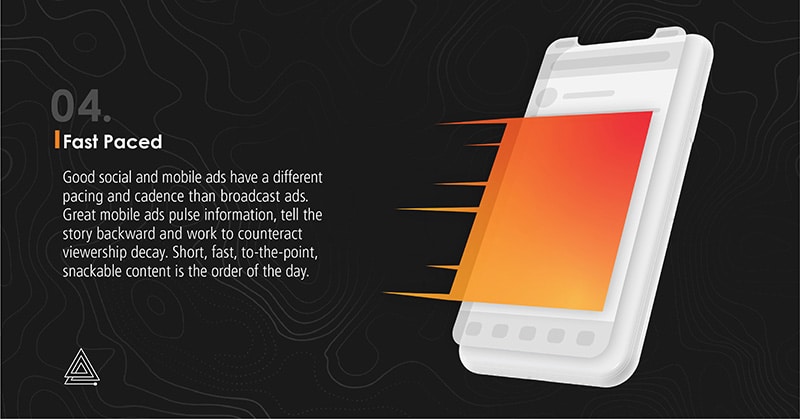 mobile ads should be fast paced